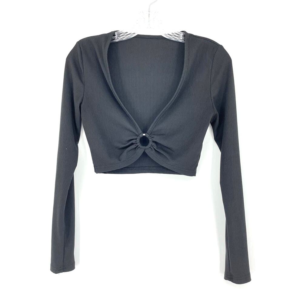 Boutique Long Sleeve Ribbed Crop Top Size Small